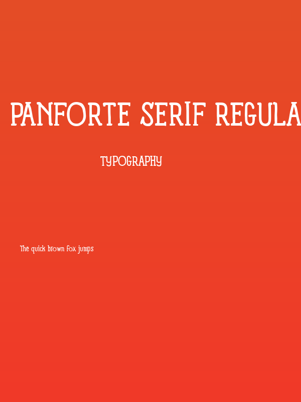 Panforte Serif Regular Poster