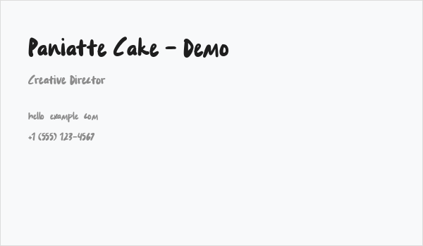 Paniatte Cake - Demo Business Card