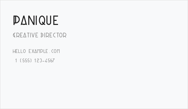 Panique Business Card