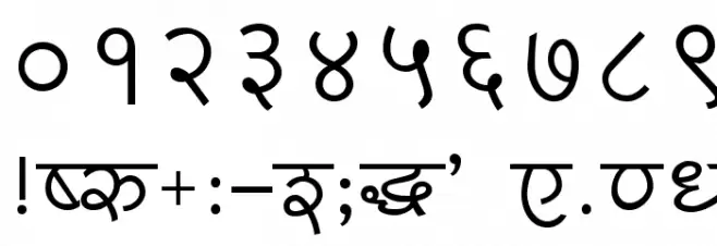 Pankaj Font Alte caractere