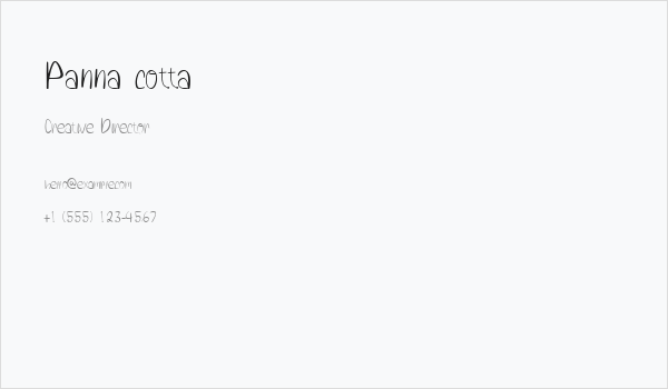 Panna cotta Business Card