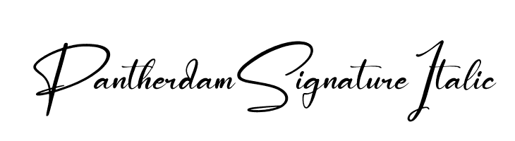 Pantherdam Signature Italic Caratteri