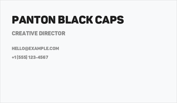Panton Black Caps Business Card