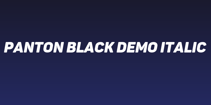 Panton Black Demo Italic Social Header