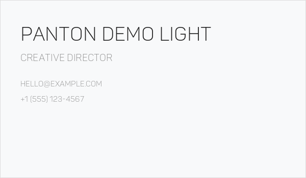 Panton Demo Light Business Card
