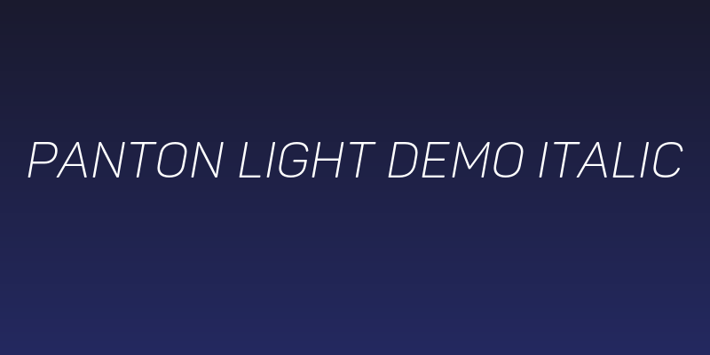 Panton Light Demo Italic Social Header
