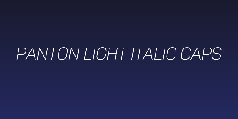 Panton Light italic Caps Social Header