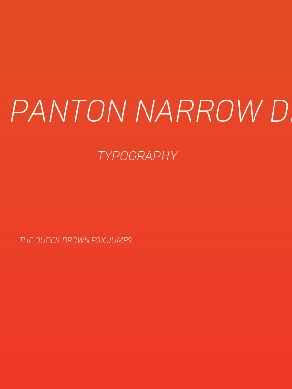 Panton Narrow Demo Light Italic Poster