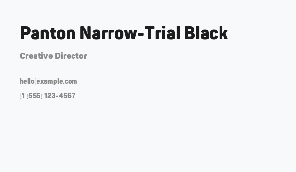 Panton Narrow-Trial Black Business Card