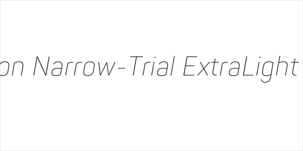 Panton Narrow-Trial ExtraLight Italic Logo