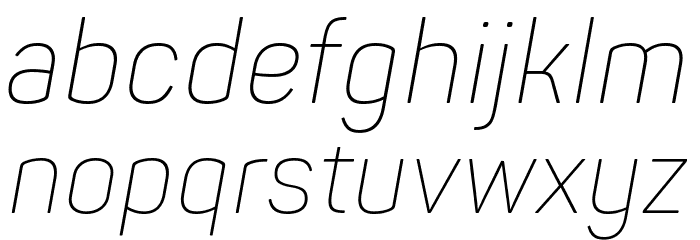Panton Narrow-Trial ExtraLight Italic Font LOWERCASE