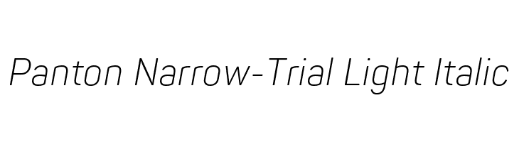 Panton Narrow-Trial Light Italic  Free Fonts Download