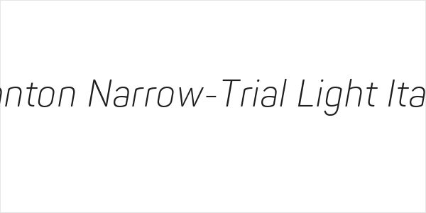 Panton Narrow-Trial Light Italic Logo