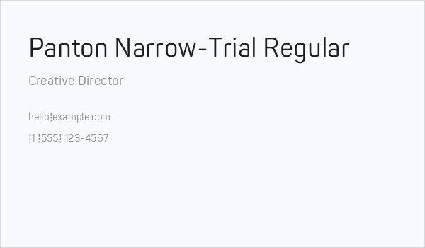 Panton Narrow-Trial Regular Business Card