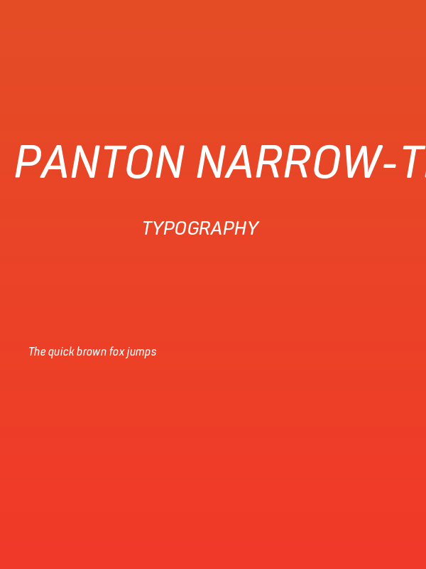 Panton Narrow-Trial SemiBold Italic Poster