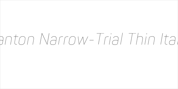 Panton Narrow-Trial Thin Italic Logo