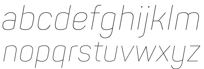 Panton Narrow-Trial Thin Italic Font LOWERCASE