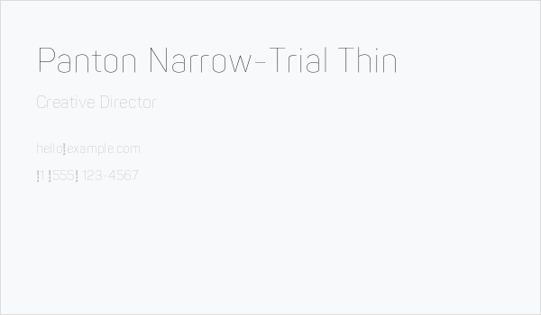 Panton Narrow-Trial Thin Business Card