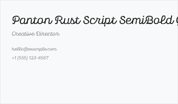 Panton Rust Script SemiBold Grunge Business Card