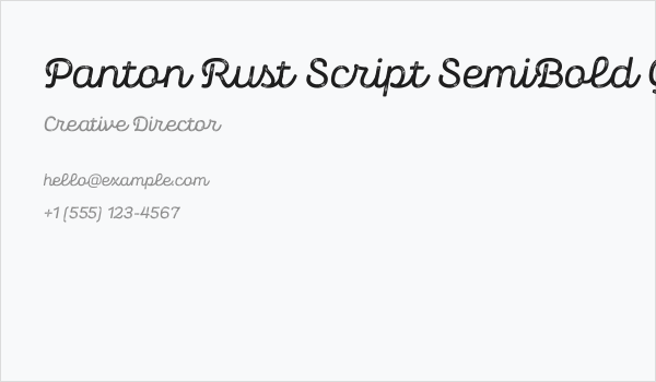 Panton Rust Script SemiBold Grunge Business Card