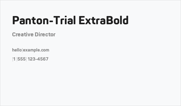 Panton-Trial ExtraBold Business Card
