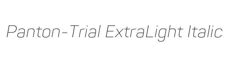 Panton-Trial ExtraLight Italic  नि: शुल्क फ़ॉन्ट्स डाउनलोड