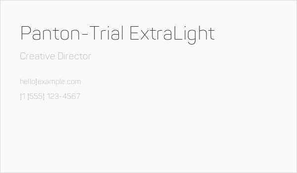 Panton-Trial ExtraLight Business Card