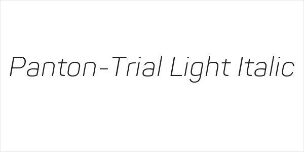 Panton-Trial Light Italic Logo