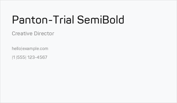 Panton-Trial SemiBold Business Card
