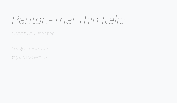 Panton-Trial Thin Italic Business Card
