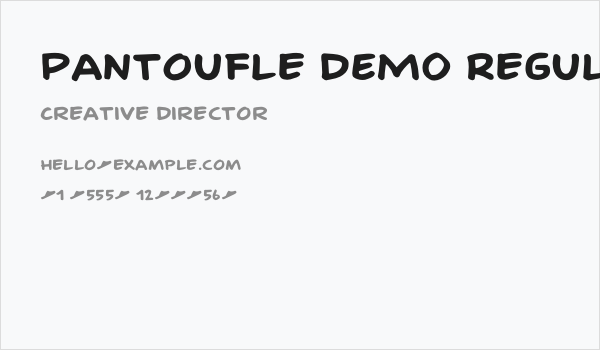 Pantoufle DEMO Regular Business Card