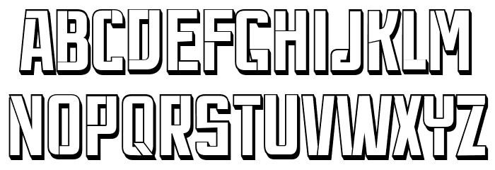 Panzer 3D Condensed Font LOWERCASE