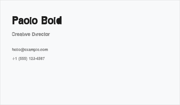 Paolo Bold Business Card