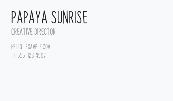 Papaya Sunrise Business Card