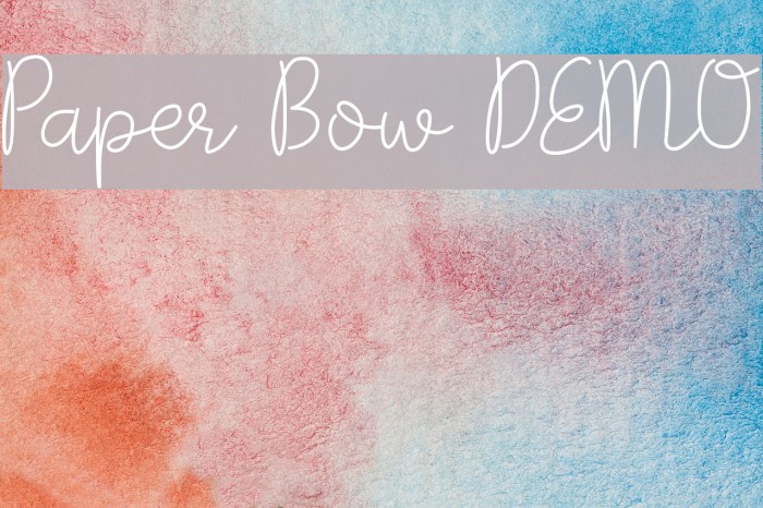 Paper Bow DEMO Font examples