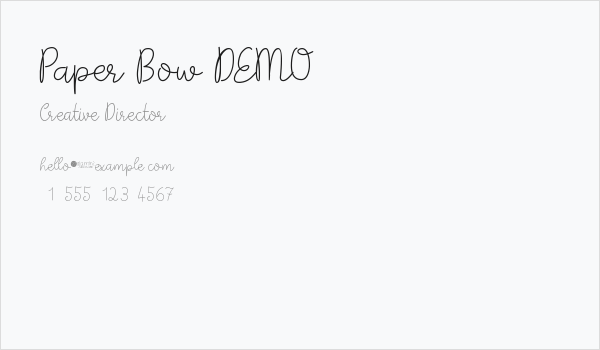 Paper Bow DEMO Business Card