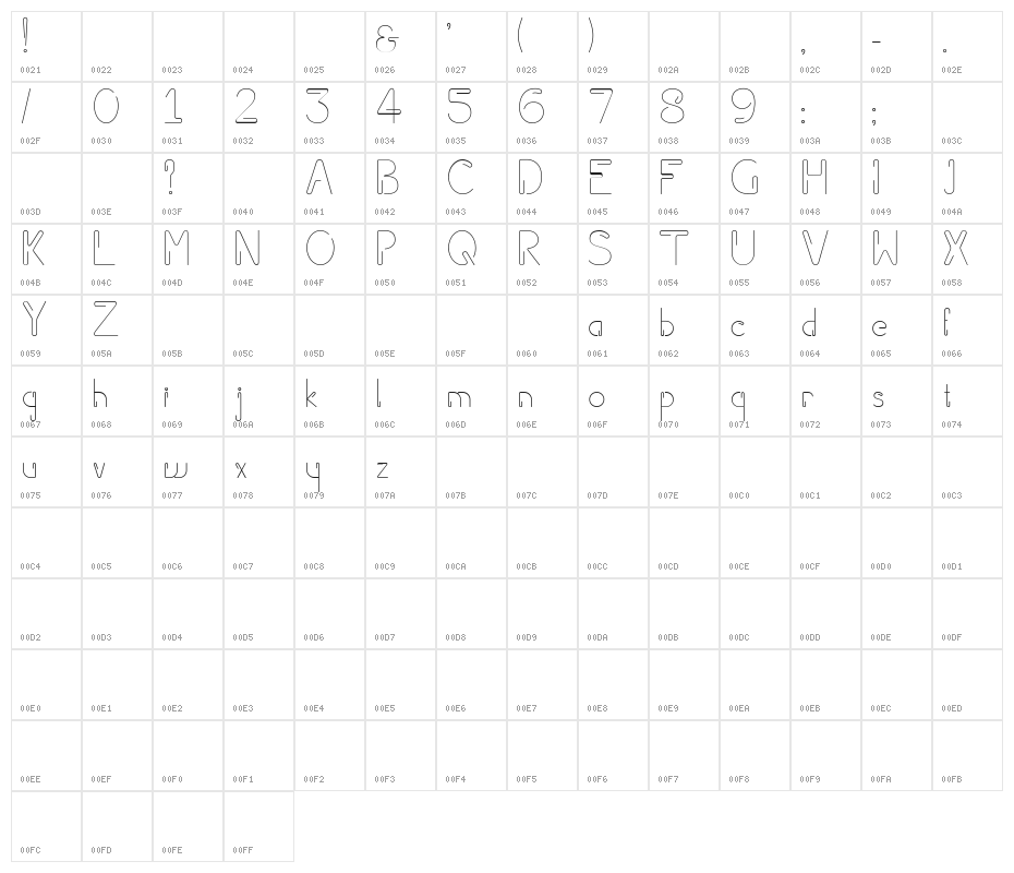 Paper Clip Character Map