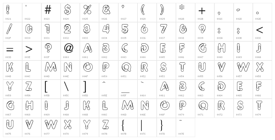 Paper Clip Character Map