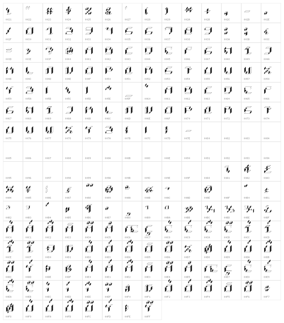 Paper Cube - Box version Character Map