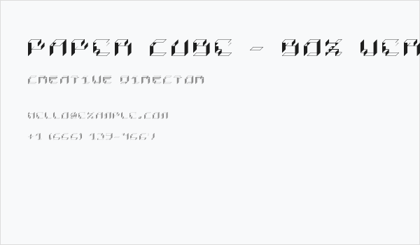 Paper Cube - Box version Business Card