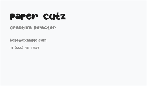 Paper Cutz Business Card