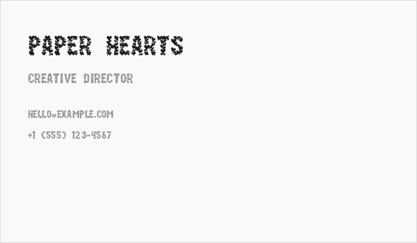 Paper Hearts Business Card