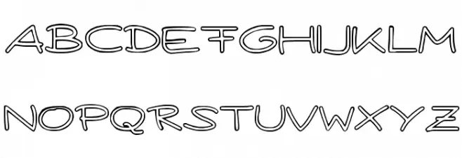Paper Plane Hollow Schriftart Groß
