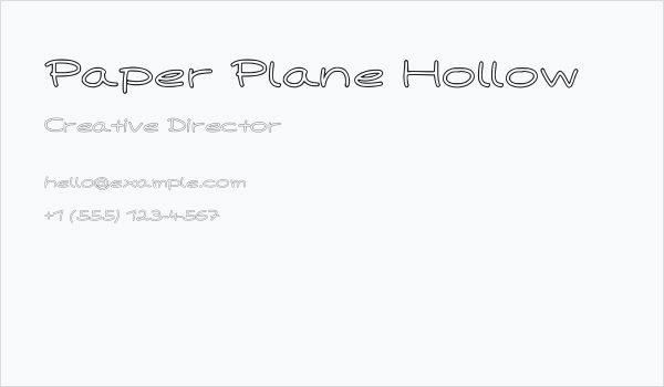 Paper Plane Hollow Business Card