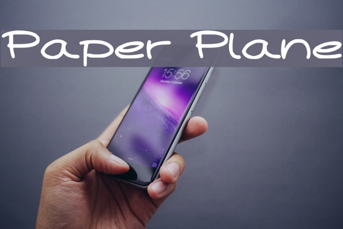 Paper Plane Font examples