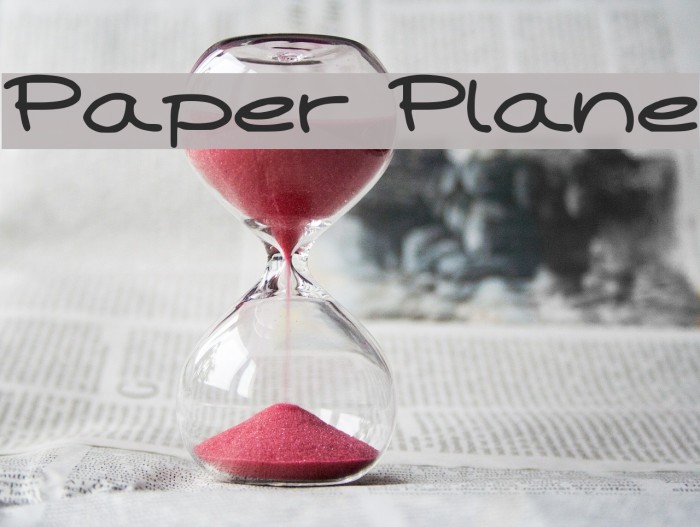 Paper Plane Font examples