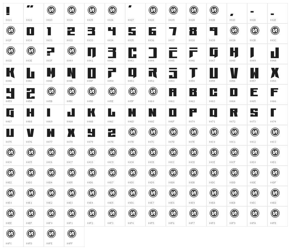 Paper Planets Character Map