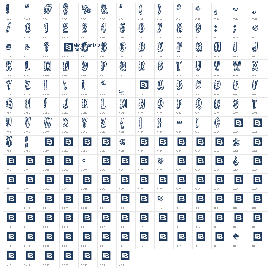 Paper Scratch Character Map