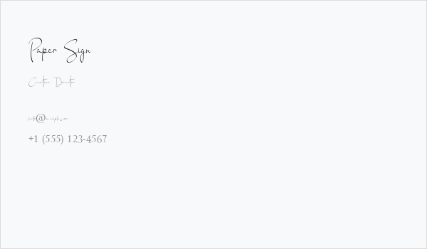 Paper Sign Business Card