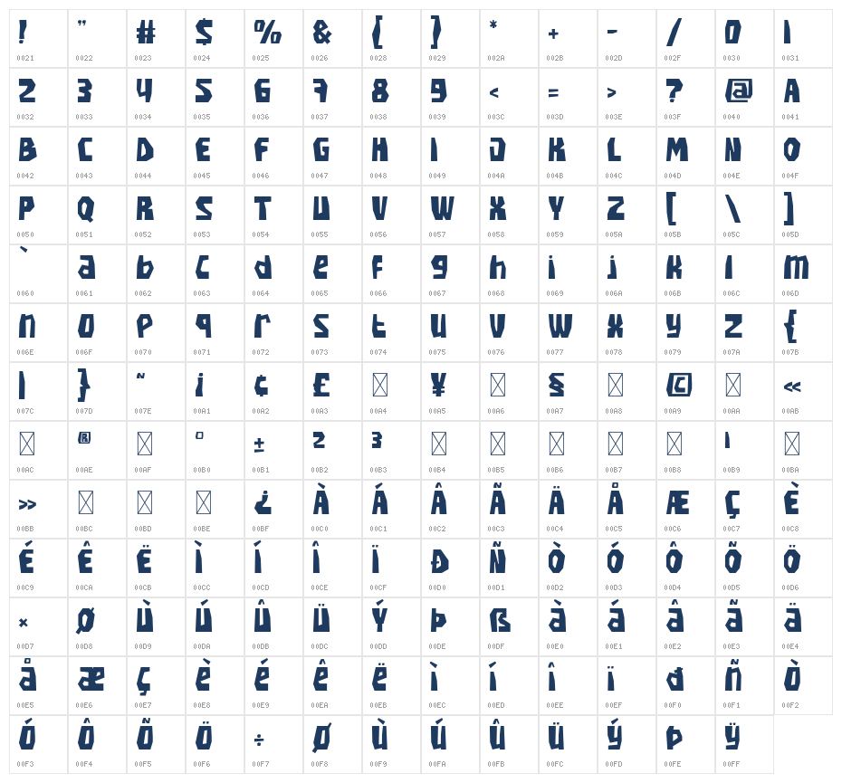 Paper Slash Character Map